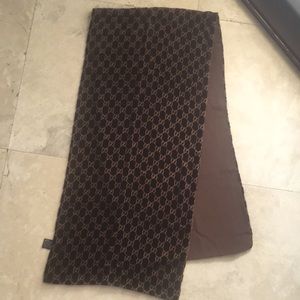 Gucci vintage scarf chocolate brown